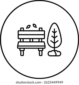 Autumn Bench vector icon. Can be used for printing, mobile and web applications.