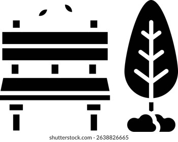 Autumn Bench vector icon. Can be used for printing, mobile and web applications.