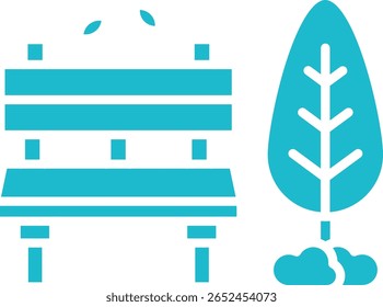 Autumn Bench vector icon. Can be used for printing, mobile and web applications.
