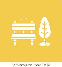 Autumn Bench vector icon. Can be used for printing, mobile and web applications.