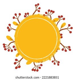 Autumn Berries And Circle Frame Illustration