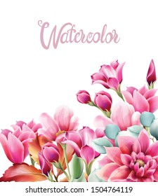 Autumn berries and flowers bouquet vector. Isolated background