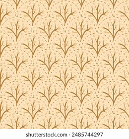 Patrón sin fisuras de la rama de las bayas de otoño. Fondo de repetición de vieira de bosque de otoño. Vector dibujado a mano ilustración.