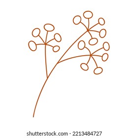 Autumn berries. Vector outline illustration
