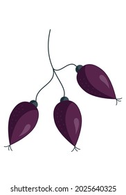 Autumn berry icon in a flat hand drawn style isolated on a white background. Vector illustration