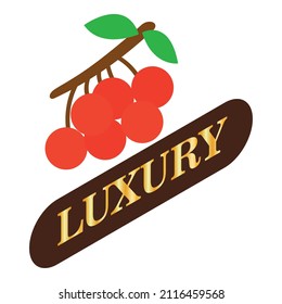 Autumn berry icon isometric vector. Rowan tree branch with leaf and red berry. Autumn harvest, quality mark, luxury sign