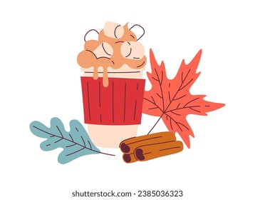 Autumn Beverage Composition Vector Illustration