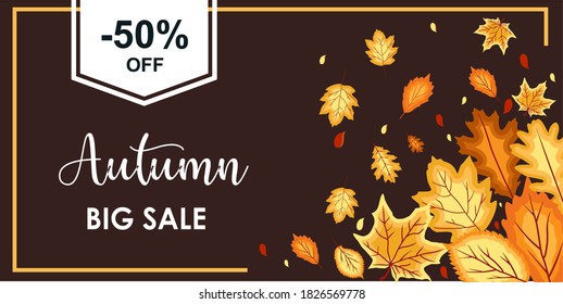 Autumn Big Sale background. seasonal concept vector for advertising