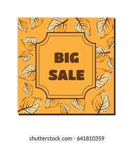 Autumn big sale postcard typographical background 