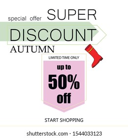 Autumn Big sale vector background with leaves. Vector illustration Eps10.