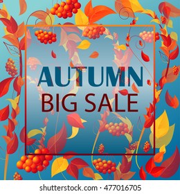 Autumn big sale.Vector background.