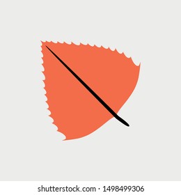 Autumn Birch Leaf icon, flat style. - Vector