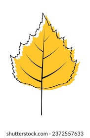 Birkenblattbäume im Herbst. Herbstblatt fällt. Vektorgrafik.