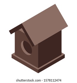 Autumn bird house icon. Isometric of autumn bird house vector icon for web design isolated on white background