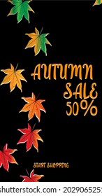 autumn, black background for posters, banners. vector