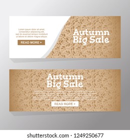 Autumn black friday big sale cards. falling silhouette mushrooms. brown background. Set of mobile banners for online shopping, website, social media, email, ads, promotional material