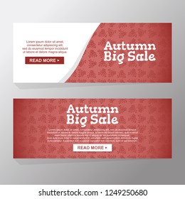 Autumn black friday big sale cards. falling silhouette berry fruit and tree branch. red background. Set of mobile banners for online shopping, website, social media, email, ads, promotional material