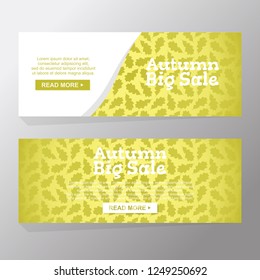 Autumn black friday big sale cards. fall silhouette palm leaf. yellow background. Set of mobile banners for online shopping, website, social media, email, ad, promotional material. Vector illustration