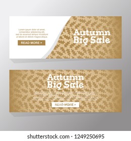 Autumn black friday big sale cards. fall silhouette palm leaf. brown background. Set of mobile banners for online shopping, website, social media, email, ads, promotional material. Vector illustration