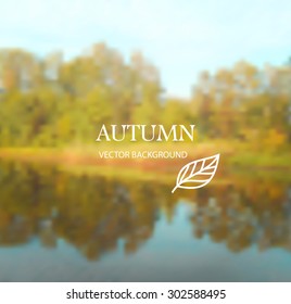 Autumn blurred background. Vector illustration