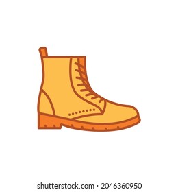 Autumn boot color line icon. Pictogram for web page, mobile app, promo. UIUXGUI design element. Editable stroke.
