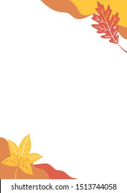 autumn border frame A4 paper background decoration vector illustration good for seasonal posters and invitations