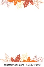 autumn border frame A4 paper background decoration vector illustration good for seasonal posters and invitations