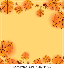 Autumn border and frame design template for interior and decoration element
