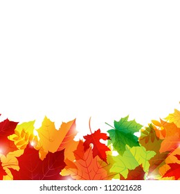 Autumn Border, Isolated On White Background, Vector Illustration