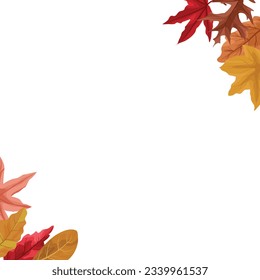 autumn border with autumn leaves, dry maple leaves
