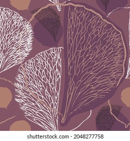 Autumn bordo dark graphic leaves texture pattern. Good for wallpapers, background, wrapping, textile.