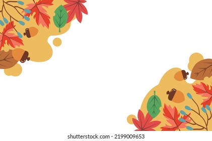 Autumn botanical frame vector illustration