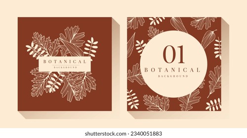 Autumn Botanical Leaves and Branch Background