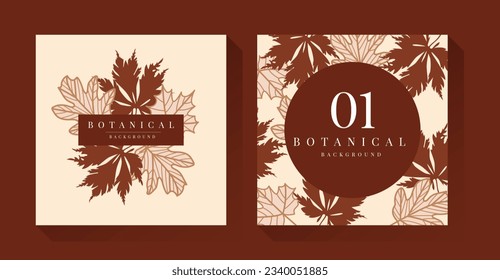 Autumn Botanical Leaves and Branch Background