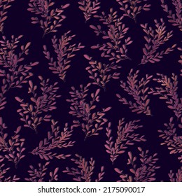 autumn bouquets twigs with small leaves vector seamless pattern
