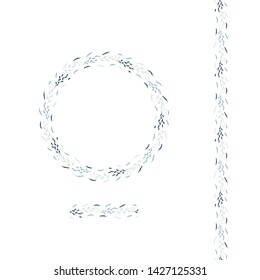 Autumn Branch Brushes Wreath Frame Pattern