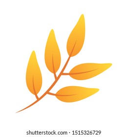 autumn branch with leaf foliage seasonal vector illustration design
