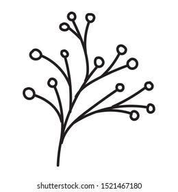 autumn branch with seeds seasonal icon vector illustration design