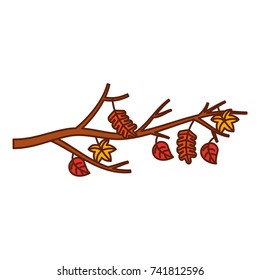 autumn branch of tree and leaves seasonal