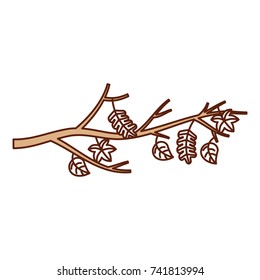 autumn branch of tree and leaves seasonal