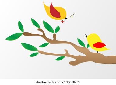 Autumn branch - vector