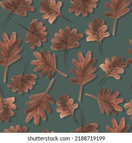 autumn branches with leaves seasonal seamless pattern