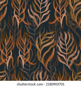 autumn branches with leaves seasonal vector seamless pattern