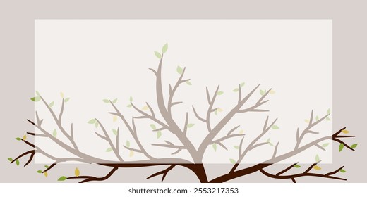 Autumn branches of trees front. Dry branches rustic plants silhouette abstract. Branch tree woods for decorative ornament, card and paper.