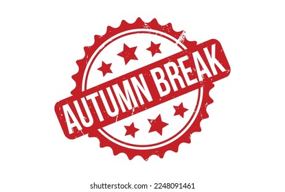 Autumn Break Rubber Stamp Seal Vector