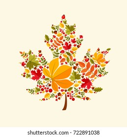 Autumn bright background with leaves