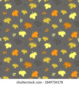 Fondo brillante de otoño con zorros de arce. Ilustración del vector