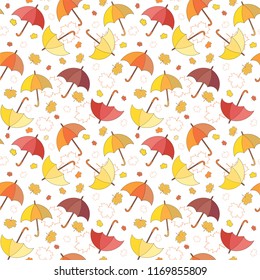 autumn bright background with umbrellas