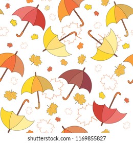 autumn bright background with umbrellas