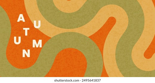 Autumn bright banner, cover, card or poster in minimal geometric style. Modern vector illustration.